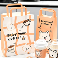 Sacs d'emballage en papier kraft pour restaurants, cafés, gâteaux, à emporter, écologiques, biodégradables, recyclables, avec logo personnalisé imprimé