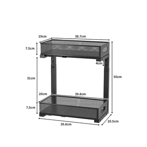 Vente en gros de 2 paquets d'organisateurs de <span class=keywords><strong>placard</strong></span> coulissants pour salle de bain et cuisine, <span class=keywords><strong>sous</strong></span> l'évier, avec étagère à 2 niveaux <span class=keywords><strong>sous</strong></span> l'évier - Product Image 3