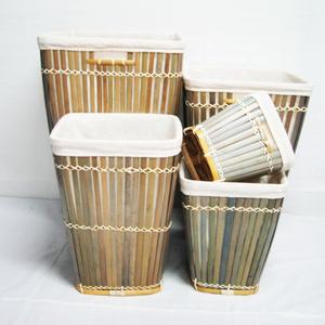 2025 Design Antique <b>Bamboo</b> Crafts Storage <b>Basket</b> Set Eco-Friendly Vietnam Handicraft for <b>Laundry</b> Storage - Product Image 1