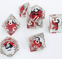 Ensemble de dés à noyau liquide DND personnalisé, 7 pièces, polyédriques en résine, pour jeux de table TRPG, faits à la main, avec rotation Poké Ball, cadeau
