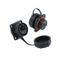 Connecteur femelle plat RJ45 étanche IP68 Lshitech avec contacts en cuivre pour PCB/soudure/passe-câble, adaptateur droit de qualité industrielle