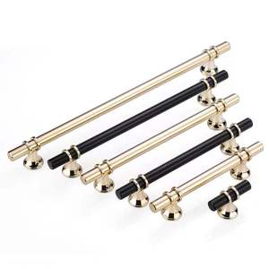 Modern Minimalist Solid Gold Cabinet <b>Door</b> Handles 1M <b>Black</b> Nordic Style For Kitchen Wardrobes Drawers - Product Image 3
