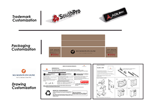 Meuble de chambre à coucher moderne personnalisé avec 4 tiroirs en bois blanc, miroir éclairé sur pied pour hôtel, appartement, salon - Product Image 6
