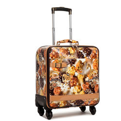 Maleta de Viaje con <span class=keywords><strong>Ruedas</strong></span> Giratorias y Asa Telescópica, Diseño Floral, Material PU, para <span class=keywords><strong>Mujer</strong></span> - Product Image 4