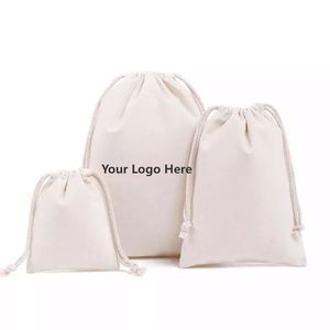 Bolsas de Algodón con Cordón, Reciclables, Orgánicas, Ecológicas, con Logotipo Personalizado, Blancas y Negras, Impresas, Mini, Pequeñas - Product Image 2
