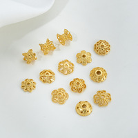 Perles en forme de fleur double face couleur or sable, accessoires de bijoux à faire soi-même, matériaux pour bracelets et colliers faits à la main