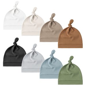 Conjunto de Gorro Sencillo con Nudos para Recién Nacido, de Poliéster y Algodón Suave, Cálido para Todas las Estaciones, para Uso Diario <span class=keywords><strong>del</strong></span> Bebé - Product Image 1