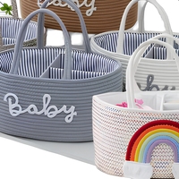 Panier de rangement rectangulaire multifonction en corde de coton tressée, style INS, pour jouets, vêtements, articles divers, cosmétiques