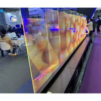 Pantalla LED Transparente y Flexible, Panel de Cristal para Ventanas de Centros Comerciales con Función de Texto