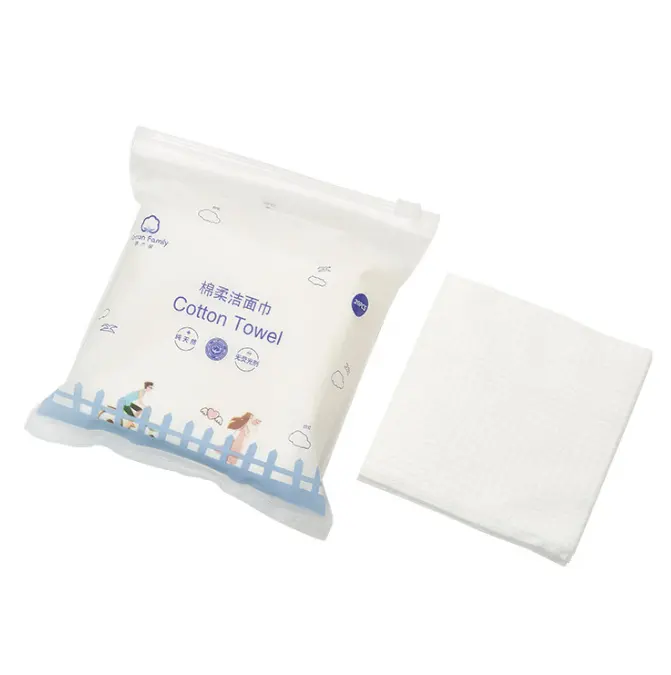 Confezione da viaggio portatile salviette per il viso per bambini salviette morbide in cotone addensato bagnato e asciutto salviette monouso per il lavaggio del viso 100% cotone