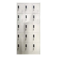 Armoire de rangement commerciale en acier pour vêtements, casier métallique à 15 portes pour chaussures et sacs, casier public pour bureau et école