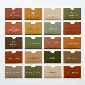 Enveloppes modernes en papier mat lisse couleur Ocre Chaud avec impression blanche minimaliste pour cartes-clés <span class=keywords><strong>d</strong></span>'hôtel, idéales pour les stations balnéaires du <span class=keywords><strong>d</strong></span>ésert et les lodges écologiques - Product Image 4