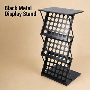 Pupitre de présentation multifonctionnel et présentoir de brochures avec base en fer durable pour bureau, réception, salle de séminaire - Product Image 1