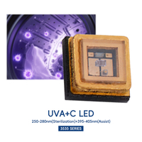Purificateur d'eau, purificateur d'air, désinfection, puce LED UVC SMD 1W 254nm 255nm 265nm 275nm 3535 SMD 120DEG 20-30mW Diode LED UVC 250-280nm