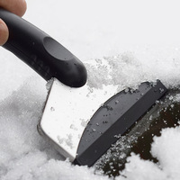 Pelle à neige en acier inoxydable pour voiture, dégivrage d'hiver, pelle à glace, grattoir multifonctionnel, balayage de la neige, pare-brise