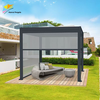 Pergola bioclimatique motorisée moderne en aluminium imperméable de haute qualité, toit à persiennes rotatives à 90 degrés, maison d'été