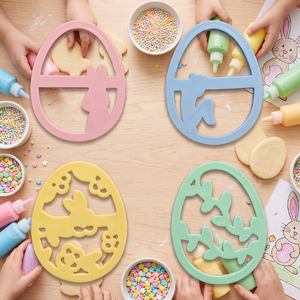 Lot de 4 emporte-pièces pour œufs de Pâques moulés par injection de qualité alimentaire, moules à <span class=keywords><strong>biscuits</strong></span> en relief pour la pâtisserie, motifs personnalisables - Product Image 2