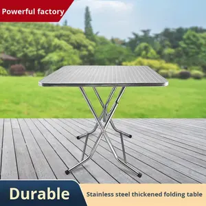 Stainless Steel Modern Folding DiningSquare Table for Street Vending Home Use Outdoor Fire Pit Writing <strong>Desk</strong> Rental House - Product Image 2
