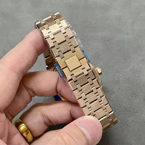 Montre mécanique automatique de luxe haut de gamme 15500, cadran bleu, bracelet 41 mm, haute résistance à l'eau, alarme, or rose, fabrication - Product Image 4