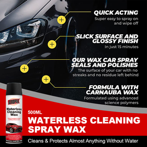 Aeropak 500ml aérosol de lavage automatique revêtement en <span class=keywords><strong>céramique</strong></span> <span class=keywords><strong>nano</strong></span> vernis à <span class=keywords><strong>cire</strong></span> sans eau pour voitures produits chimiques d'entretien de voiture - Product Image 3