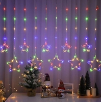 Guirlandes lumineuses en forme de lune et d'étoile, guirlandes lumineuses en forme de flocon de neige, lumières LED blanches chaudes, lumières décoratives d'ambiance pour Noël