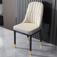 Ensemble de chaises de café en gros, chaises de salle à manger pivotantes en cuir, chaises de cuisine élégantes avec pieds en métal pour la maison, le bureau et l'appartement