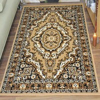 Tapis de salon modernes écologiques de luxe 5x8 crème, bleu, marron, noir, antidérapants, 100% polyester