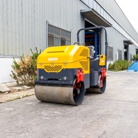 Mini-compacteur vibrant à double tambour avec roues en acier pour aménagement paysager et chemins en gravier