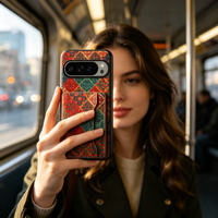 Étui de téléphone portefeuille en liège floral imprimé et gaufré Denior avec 3 emplacements pour cartes, compatible avec les séries Pixel 11/10/9/8/7/6
