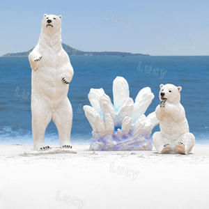 Decoraciones para Fiesta de Invierno, Escultura de Oso Polar, Pingüino y Loro de Resina y Fibra de Vidrio, Estatua Navideña Grande en Venta - Product Image 4