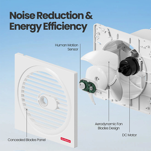 Quạt thông gió cảm biến chuyển động thông minh gắn cửa sổ, hoạt động êm ái, dùng cho phòng tắm và phòng ngủ - Product Image 4