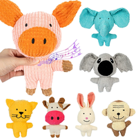Animaux mignons forme grinçant interactif en peluche chien jouets molaire résistant aux morsures velours de maïs jouet sonore pour animaux de compagnie