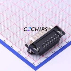 DS1037-15MNCKT74-0CC D-Sub/VGA Connector Bent Lead Through Hole Connector Standard D-Sub Male 15P Right Angle Insert - Product Image 2