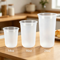 Tasses jetables en plastique transparent en forme de U avec impression écologique et logo personnalisé pour café, lait et thé