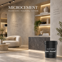 Kit de revêtement mural et de sol en micro-ciment imperméable à appliquer au pinceau, pour les surfaces intérieures des murs, des sols et des plafonds
