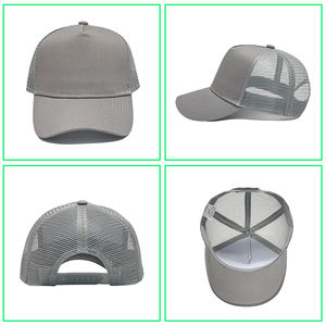 Casquette de baseball en coton sergé à 5 panneaux avec logo personnalisé, activité de plein air, unisexe, respirante, réglable, casquette de camionneur à 5 panneaux vierge - Product Image 2
