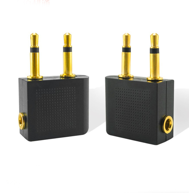 Airline Airplane Headphone Adaptor Dual 2 Male 3.5mm Jack Plug Airline Mono Airplane Type Socket to Stereo 3.5mm Jack Female.