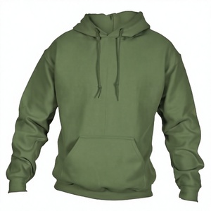 เสื้อฮู้ดผู้ชายสีเขียวมะกอก ทรงปกติ ผ้าฝ้ายเฟรนช์เทอร์รี่ สวมใส่สบาย มีกระเป๋าหน้า เหมาะสำหรับใส่ในฤดูใบไม้ร่วง - Product Image 1
