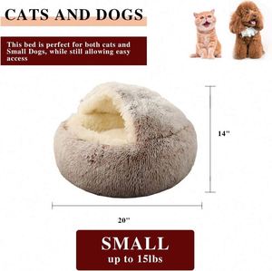 Muestra Gratis: Cama para Perro Pequeño con Manta Integrada, Cama Tipo Donut Acogedora, Anti-Ansiedad, con Capucha, Cama Tipo Cueva Relajante para Mascotas Redondo - Product Image 2