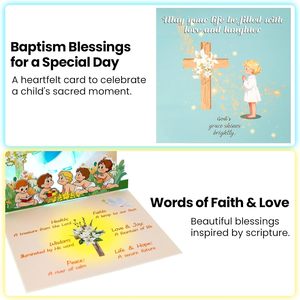 Biglietto Pop-Up Luminoso e Musicale per Battesimo Cristiano per Bambini e Bambine - Regalo Ricordo Religioso - Product Image 3