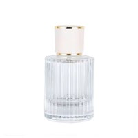 Emballage de bouteille de parfum rechargeable de marques de distributeur personnalisées échantillon de vaporisateur en verre vertical transparent bouteille de parfum de recharge de 50 ml