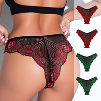 Braguitas de Bikini de Encaje Cómodas, Talla Europea y Americana, de Tiro Bajo, de Poliamida, con Estampado Floral o Lisas