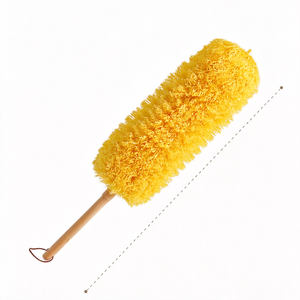 Brosse à poussière en microfibre avec manche en bois, logo personnalisé OEM, réutilisable, lavable, brosse à plumes moelleuses, fournisseur en gros - Product Image 6