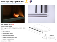 Iluminación LED Personalizada para Muebles, Vitrinas y Estantes Decorativos con Pantalla de Plástico Ascendente YB1002-22