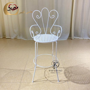 White Metal High Chair for <b>Bar</b> <b>Table</b> Wedding Events Banquet Furniture Use - Product Image 1