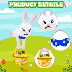 Nuestro cálido conejito <span class=keywords><strong>de</strong></span> Pascua <span class=keywords><strong>de</strong></span> 8 pies tirando <span class=keywords><strong>de</strong></span> <span class=keywords><strong>cesta</strong></span> <span class=keywords><strong>de</strong></span> huevos divertida decoración <span class=keywords><strong>de</strong></span> Pascua para decoraciones navideñas - Product Image 4
