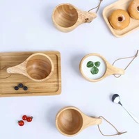 Tasse à lait Vintage nordique, avec Logo personnalisé, biodégradable, bodum thule, cadeau naturel, tasses de café en bois, réutilisables, fait à la main, tasse à thé