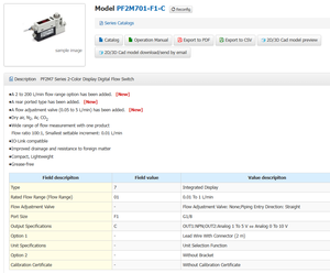 สวิตช์ควบคุมการไหลแบบดิจิตอล <span class=keywords><strong>SMC</strong></span> รุ่น PF2M701-F1-C ของแท้ ใหม่ ซีรีส์ <span class=keywords><strong>PF2M7</strong></span> จอแสดงผล 2 สี พร้อมตัวกระตุ้นลม - Product Image 5