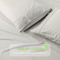 Ensemble de draps en bambou 100% sur mesure, 300 fils, taille personnalisée, ensemble de literie en bambou blanc taille Queen ou King