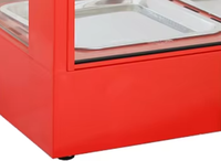 Réchauffeur de nourriture d'affichage incurvé électrique commercial vitrine acier inoxydable verre nourriture chaude pain poulet Pizza Snack équipement